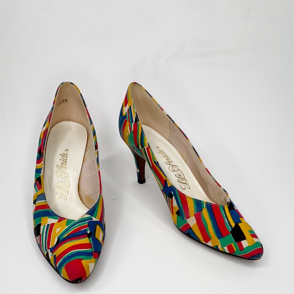Vintage LIFE STRIDE 1980s‎ Multicoloured Heels 7.5